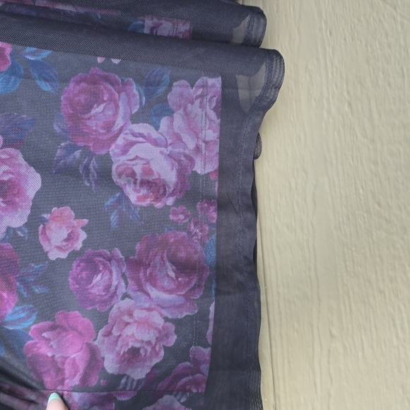 Torrids High Waisted A-Line Mini Skirt Black Gray Pink Mesh Overlay 3x - Picture 6 of 14